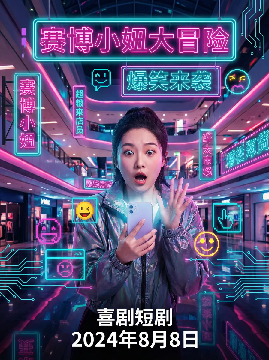 台湾水电工完整版 搞笑喜剧短剧 - 赛博小妞大冒险海报